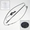 Bassagoda Lampadaire, Lampadaires arc Chrome, Noir, 1 lumière, Abat-jour en tissu