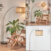 Ramila Lampadaire, Lampadaires arc Nickel mat, Noir, 1 lumière, Abat-jour en tissu