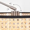 Ramila Lampadaire, Lampadaires arc Nickel mat, Noir, 1 lumière, Abat-jour en tissu