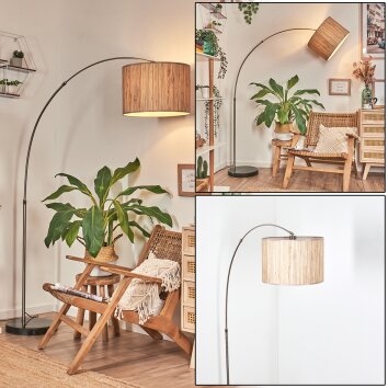 Bongal Lampadaire Nickel mat, Noir, 1 lumière