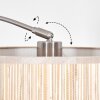 Bongal Lampadaire, Lampadaires arc Nickel mat, Noir, 1 lumière, Abat-jour en tissu