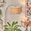Bongal Lampadaire, Lampadaires arc Nickel mat, Noir, 1 lumière, Abat-jour en tissu