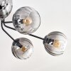 Koyoto Plafonnier, Boule lumineuse 85 cm Clair, Fumé, 8 lumières