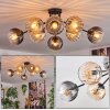 Koyoto Plafonnier, Boule lumineuse 85 cm Ambre, Clair, Fumé, 8 lumières