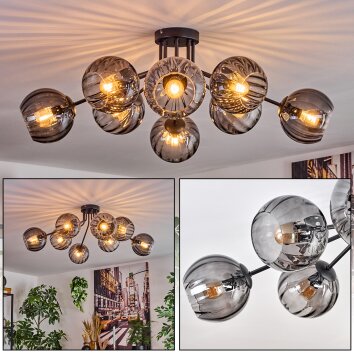 Koyoto Plafonnier, Boule lumineuse 85 cm Fumé, 8 lumières