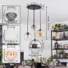 Koyoto Suspension, Boule lumineuse, Suspension grappe 35 cm Ambre, Chrome, Clair, Fumé, 4 lumières