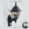 Naofe Lampe murale d´extérieur, Applique murale Noir, 1 lumière, Détecteur de mouvement