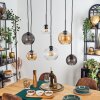 Koyoto Suspension, Boule lumineuse, Suspension Ambre, Clair, Fumé, 6 lumières