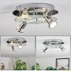 Mirando Plafonnier, Spot de plafond LED Chrome, Argenté, Transparent, 4 lumières