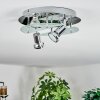 Mirando Plafonnier, Spot de plafond LED Chrome, Argenté, Transparent, 4 lumières