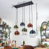 Koyoto Suspension, Boule lumineuse, Suspension Bleu, Vert, Clair, Cuivré, 6 lumières
