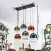 Koyoto Suspension, Boule lumineuse, Suspension Bleu, Vert, Clair, Cuivré, 6 lumières