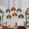 Koyoto Suspension, Boule lumineuse, Suspension Bleu, Or, Vert, Clair, Cuivré, 6 lumières