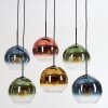 Koyoto Suspension, Boule lumineuse, Suspension Bleu, Or, Vert, Clair, Cuivré, 6 lumières