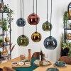 Koyoto Suspension, Boule lumineuse, Suspension Bleu, Or, Vert, Cuivré, 6 lumières