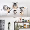 Gastor Plafonnier, Boule lumineuse Ambre, Clair, Fumé, 8 lumières