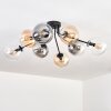 Gastor Plafonnier, Boule lumineuse Ambre, Clair, Fumé, 8 lumières