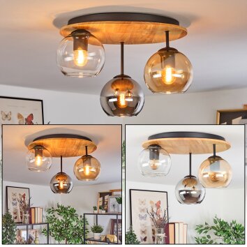 Koyoto Plafonnier, Boule lumineuse 40 cm Écru, Noir, 3 lumières