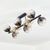 Koyoto Plafonnier, Boule lumineuse Ambre, Clair, Fumé, 10 lumières