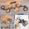 Koyoto Plafonnier, Boule lumineuse Ambre, Clair, Fumé, 10 lumières