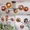Ripoll Plafonnier, Boule lumineuse Chrome, Or, Cuivré, Fumé, 6 lumières