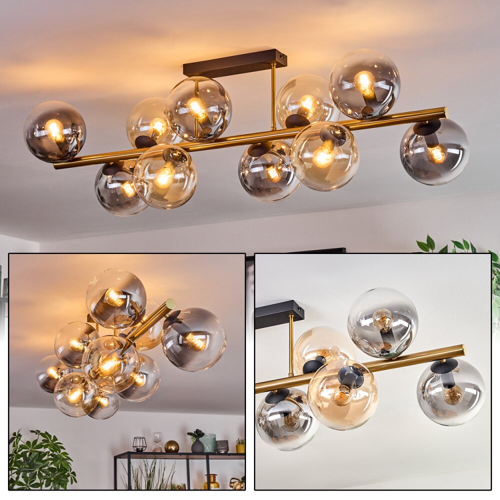 Gastor Plafonnier, Boule lumineuse Or, Noir, 10 lumières main product photo
