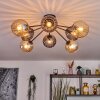 Koyoto Plafonnier, Boule lumineuse 85 cm Ambre, Fumé, 8 lumières