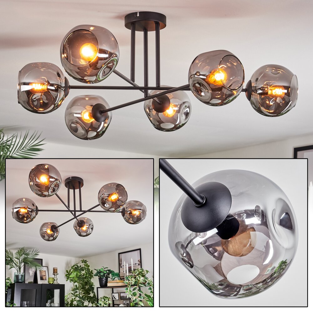 Ripoll Plafonnier, Boule lumineuse Fumé, 6 lumières main product photo