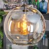 Koyoto Suspension, Boule lumineuse, Suspension grappe Ambre, Chrome, Clair, Fumé, 4 lumières