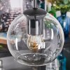 Koyoto Suspension, Boule lumineuse, Suspension grappe Ambre, Chrome, Clair, Fumé, 4 lumières
