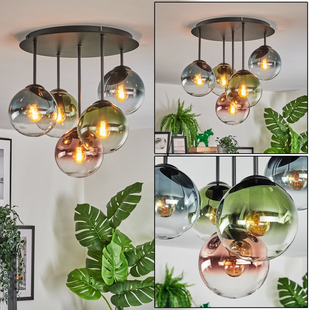 Gastor Plafonnier, Boule lumineuse 45 cm Bleu, Vert, Clair, Cuivré, 5 lumières main product photo