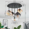 Koyoto Plafonnier, Boule lumineuse 45 cm Ambre, Clair, Fumé, 5 lumières