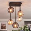 Koyoto Plafonnier, Boule lumineuse Ambre, Clair, Fumé, 5 lumières