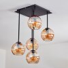 Koyoto Plafonnier, Boule lumineuse Ambre, 5 lumières