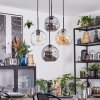 Ripoll Suspension, Boule lumineuse, Suspension grappe Ambre, Clair, Fumé, 4 lumières