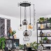 Ripoll Suspension, Boule lumineuse, Suspension grappe Ambre, Clair, Fumé, 4 lumières