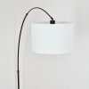 Soungou Lampadaire, Lampadaires arc Noir, 1 lumière, Abat-jour en tissu
