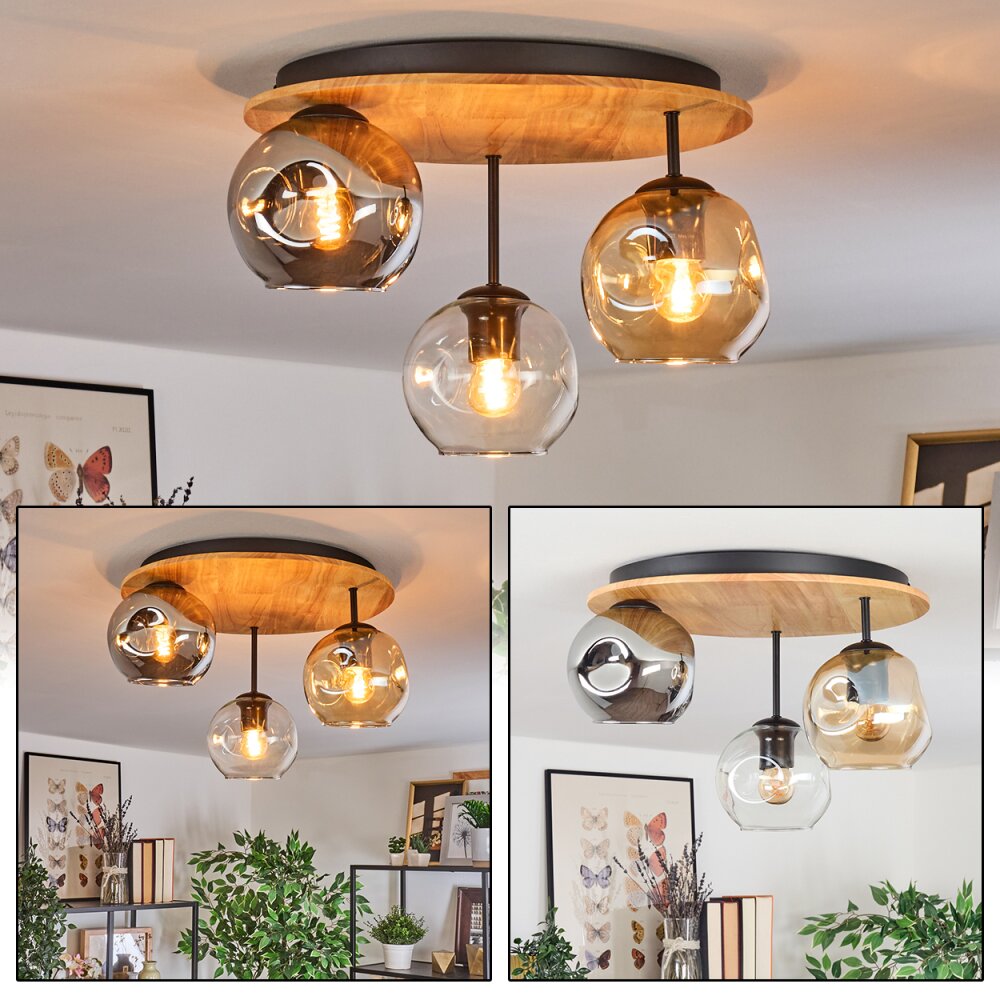 Ripoll Plafonnier, Boule lumineuse Écru, Noir, 3 lumières main product photo