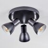 Farel Plafonnier, Spot de plafond Chrome, Noir, 3 lumières
