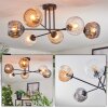 Ripoll Plafonnier, Boule lumineuse Ambre, Clair, Fumé, 6 lumières