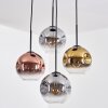 Ripoll Suspension, Boule lumineuse, Suspension grappe Or, Clair, Cuivré, Fumé, 4 lumières