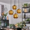 Koyoto Suspension, Boule lumineuse, Suspension grappe Or, 4 lumières