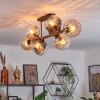 Koyoto Plafonnier, Boule lumineuse Ambre, Clair, Fumé, 8 lumières
