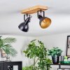 Hagan Plafonnier, Spot de plafond Chrome, Écru, Noir, 2 lumières