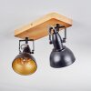 Hagan Plafonnier, Spot de plafond Chrome, Écru, Noir, 2 lumières