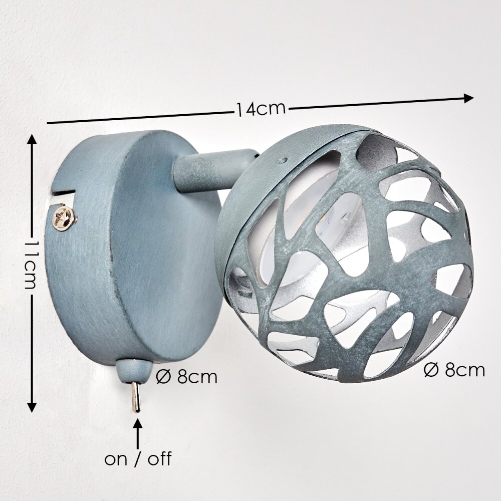 Applique murale Covane LED Gris, 1 lumière