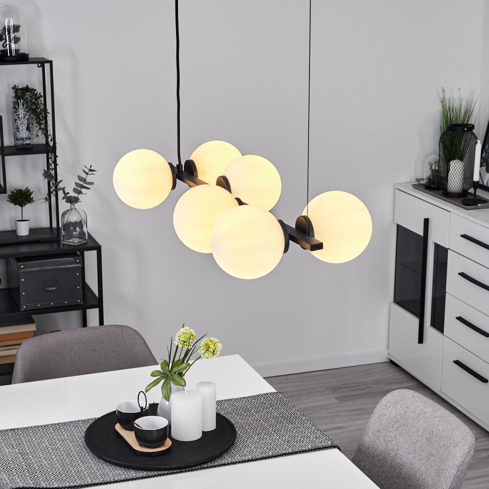 Suspension Rascoupet Noir, 6 lumières main product photo