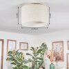 Bassagoda Plafonnier beige, Blanc, 1 lumière