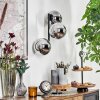 Gastor Boule lumineuse, Applique murale Chrome, Fumé, 3 lumières