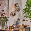 Gastor Boule lumineuse, Applique murale Chrome, Fumé, 3 lumières